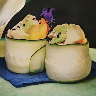 95. Gunkan De Calabacín Con Aguacate Y Mango (2 Uds.)