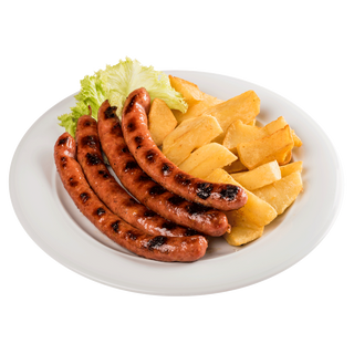 2 porti de  carnat la gratar+2 porți de  cartofi pai 