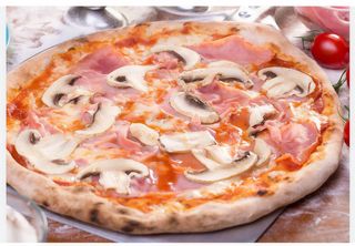 Pizza cotto e funghi (30 cm.)