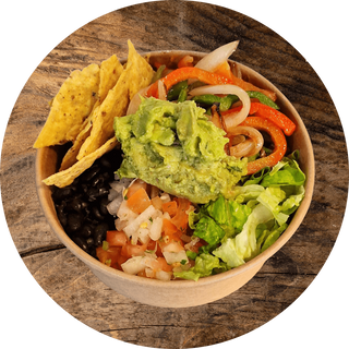 Bowl vegan verduras y guacamole