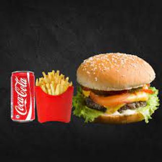 Hamburguesa Ternera+Bebida+Postre