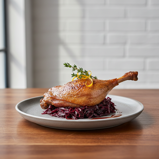 Pulpa de rată la cuptor pe pat de varză rosie