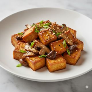 Tofu con setas