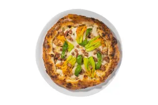 Fiori di zucca e guanciale vegana
