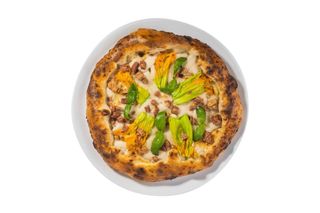 Fiori di zucca e guanciale vegana