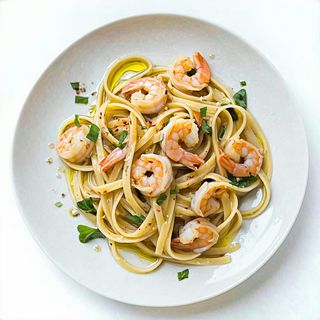 Linguine con gamberi