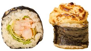 Печеный ролл с креветкой
