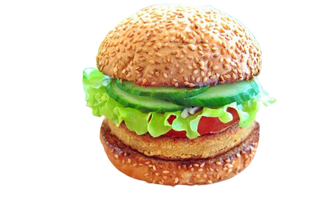 Вегетариански бургер с яйце и топено сирене 