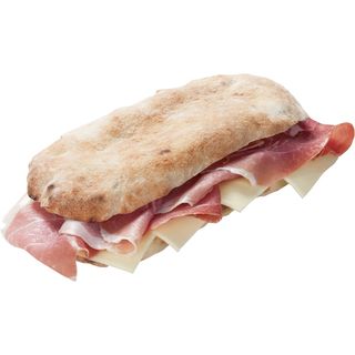 Panino con prosciutto e mozzarella