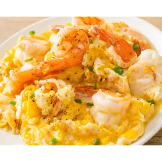 huevos revueltos con gambas 