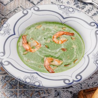 Крем-суп из шпината с креветками / Supă cremă de spanac cu creveți