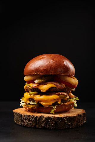 Rocky balboa with fries and sos burgatore