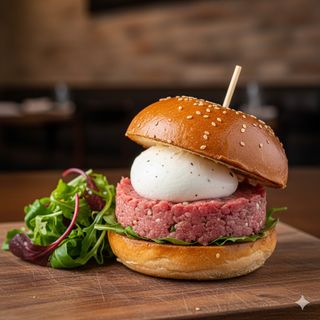 Tartare stuffed burger