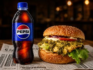 Pesto burger + Pepsi