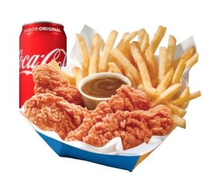 6 Piezas + Patatas + 2 Coca-Cola Sabor Original lata 330ml.