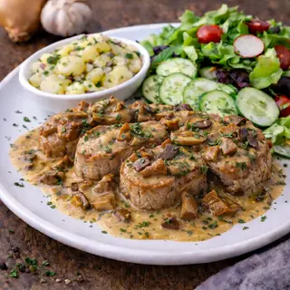 Polędwiczki wieprzowe w sosie z grzybów leśnych 500 g