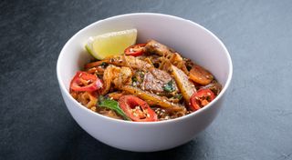 Локшина Фунчоза з креветкою, хурмою та свининою 250 г.