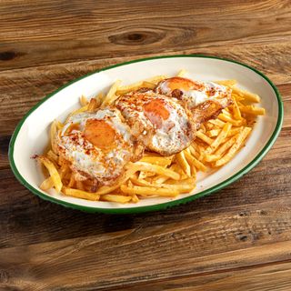 Tres huevos camperos estrellados