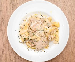 Pappardelle z borowikami i polędwiczką wieprzową