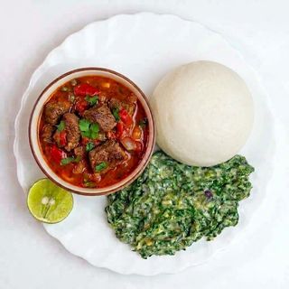 Beef Wet/Stew Fry + Veg with Ugali