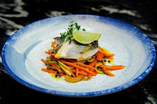 Fileu de Dorado cu julienne din legume