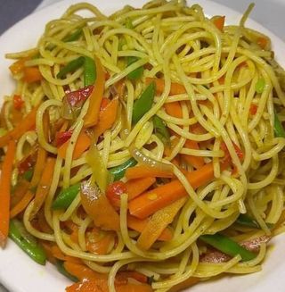 Spaghetti and chicken