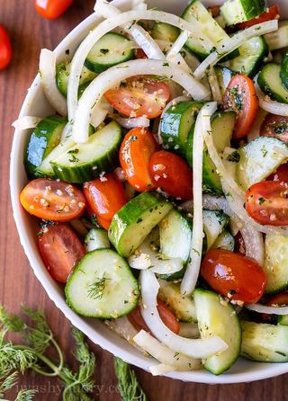 Cucumber tomato onion salad