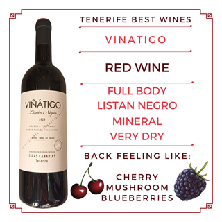 Vino Tinto Seco para comer, de Tenerife