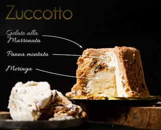 Zuccotto con meringa al pistacchio