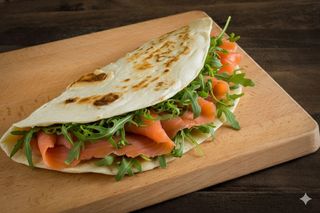 Piadina salmone e rughetta