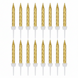 Velas espiral cortas doradas