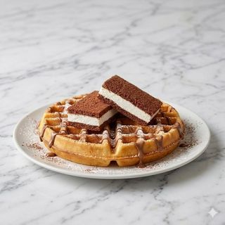 Waffle al Kinder Fetta al latte