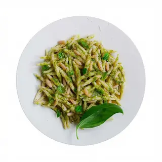 al pesto con piñones