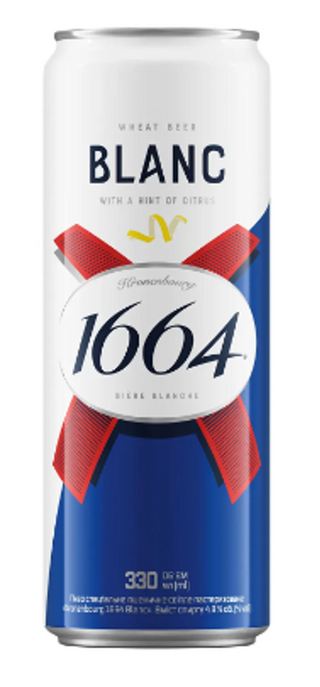 Пиво Kronenbourg 1664 Blanc СВІТЛЕ НЕФІЛЬТРОВАНЕ з/б, 0,33л