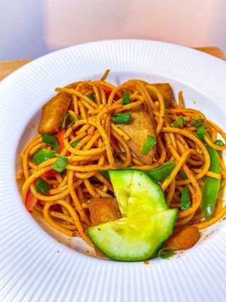 Spaghetti And Turkey With Plantain