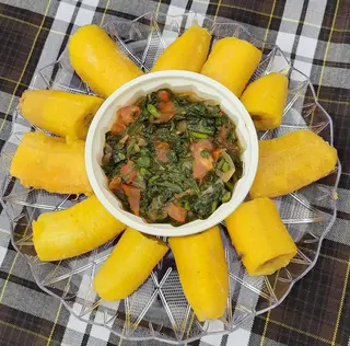 Unripe Plantain + Veg Sauce