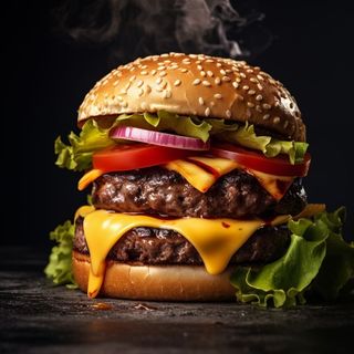 Double Burger  avec Frites