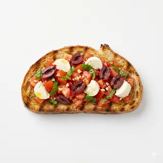 Bruschetta, Tosta De Mozzarella De Búfala