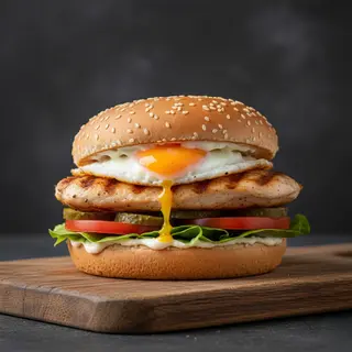 Hamburger cu piept de pui la grătar