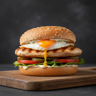 Hamburger cu piept de pui la grătar
