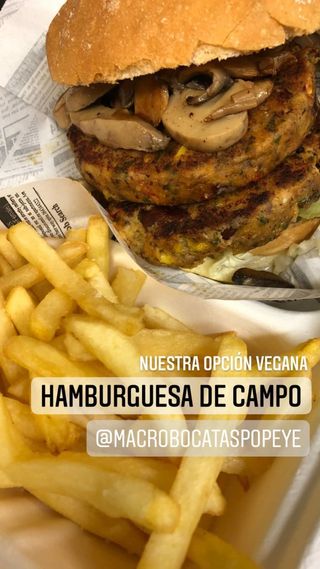 Hamburguesa de campo + patatas fritas
