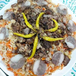 Плов с казы и яйцом