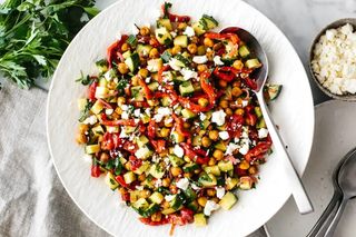 Baked pepper salad