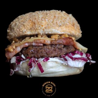 Hamburger di asina Tommy Lucchese con patatine e salsa a scelta