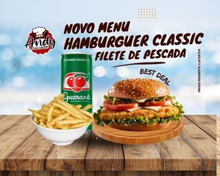 Menu Hamburguer Classic Filete de Pescada