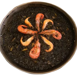 Paella Arroz Negro con Gambones (Para 2 Personas)