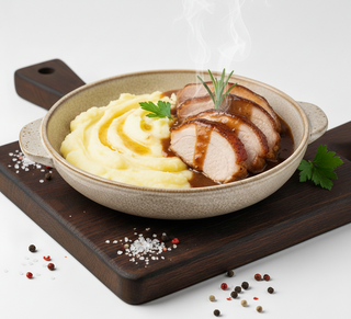 Pulpa vita la tava cu piure