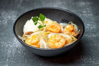 Langostinos Jengibre Y Cebolla Tierna