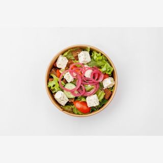 Insalata Greca con Crostini Croccanti