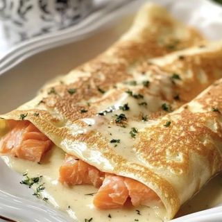 Crêpe saumon champignons 